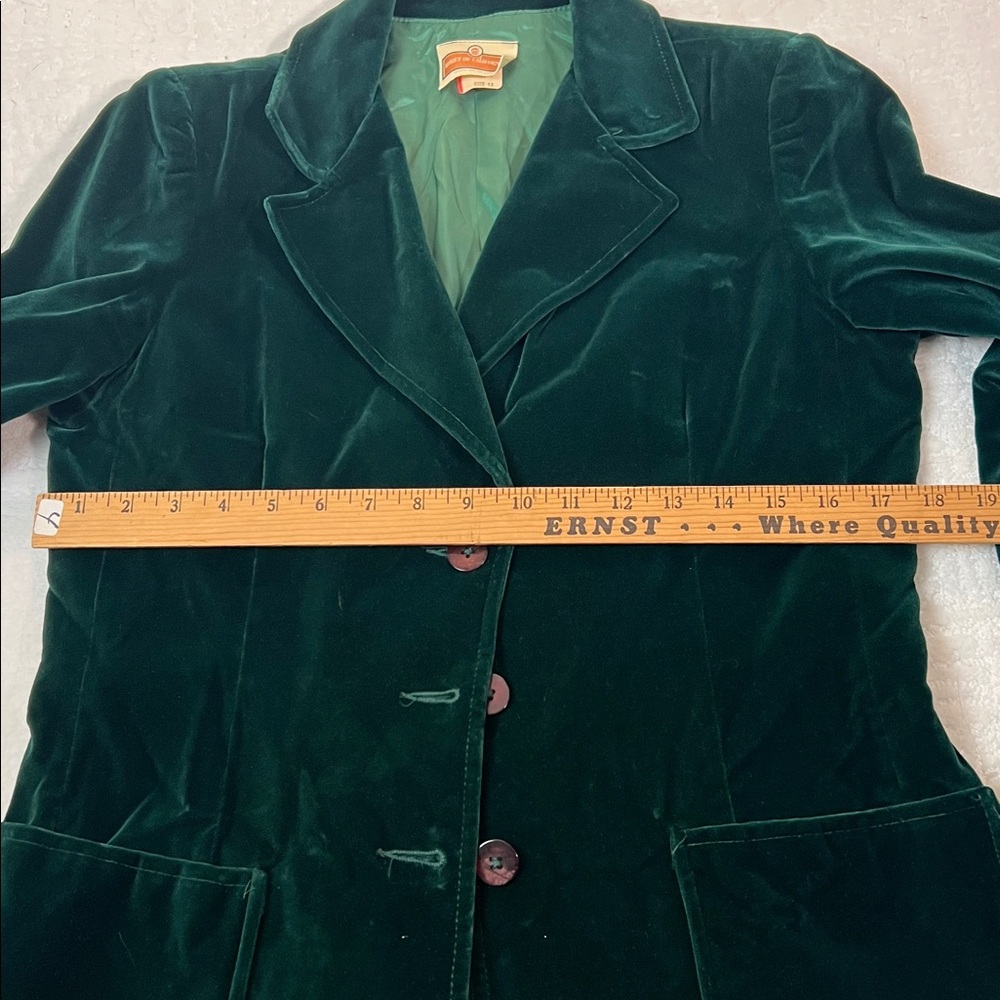 Vintage Koret of California green velvet collared button up blazer jacket 12 - Picture 8 of 8